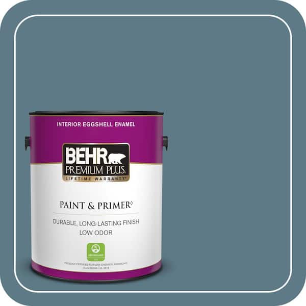 BEHR PREMIUM PLUS 1 gal. #ECC-54-2 Country Lake Eggshell Enamel Low Odor Interior Paint & Primer