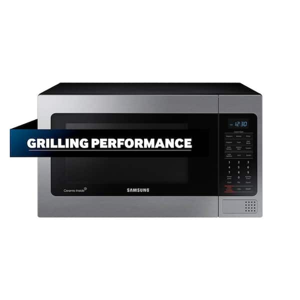 Samsung 1.1 cu. ft Countertop Microwave with Grilling Element in Stainless Steel