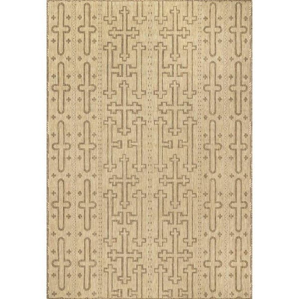 nuLOOM Brandy Transitional Celtic Beige 5 ft. x 8 ft. Indoor/Outdoor Patio Area Rug