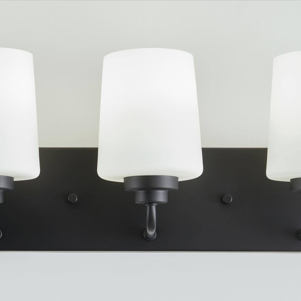 Windom Midnight Black 3-Light Dimmable Vanity with Etched Glass