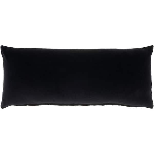 Mina Victory Lifestyles Black 12 in. x 30 in. Rectangle Throw Pillow