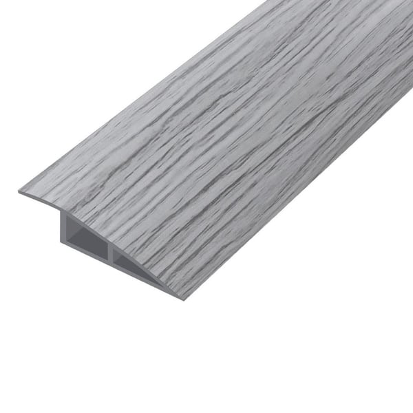 Self Adhesive Scratch Resistant PVC Door Threshold Overlap Edge Reducer Light Gray Wood Grain Edging