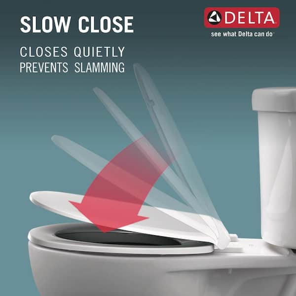 Morgan Slow-Close Elongated Closed Front Toilet Seat with NoSlip Bumpers in White