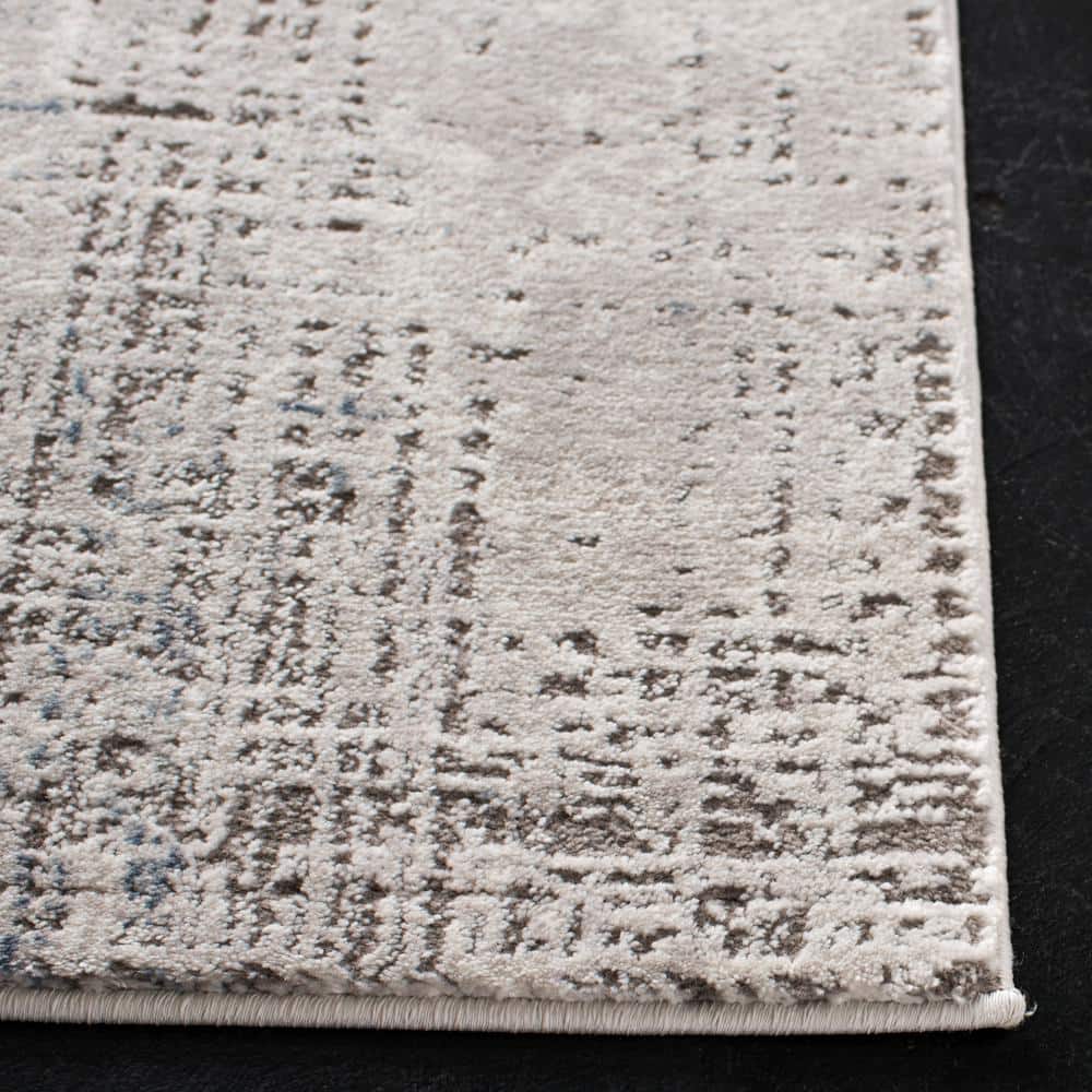 Contemporary Abstract Gray/Blue Synthetic 9' x 12' Area Rug