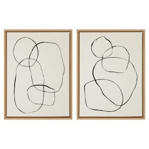 Sylvie "Modern Circles" by Teju Reval of Snazzyhues Framed Canvas Wall Art Set 24 in. x 18 in.