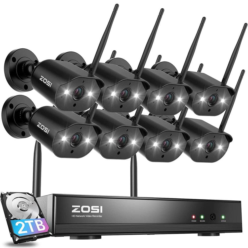 ZOSI H.265 Plus 8-Channel 3MP 2K 2TB Hard Drive NVR Security Camera ...