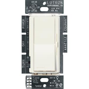 Diva LED+ Dimmer Switch for Dimmable LED, Halogen and Incandescent Bulbs, Single-Pole or 3-Way, Biscuit