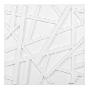 19.7 in. x 19.7 in. x 1 in. 3D PVC Decorative Wall Panel Matt White (12-Pack)