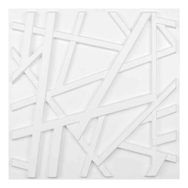 Art3dwallpanels 19.7 in. x 19.7 in. x 1 in. 3D PVC Decorative Wall Panel Matt White (12-Pack)