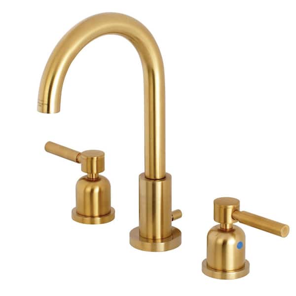 Kingston Brass Concord 8 in. Widespread 2-Handle Bathroom Faucet in Brushed Brass