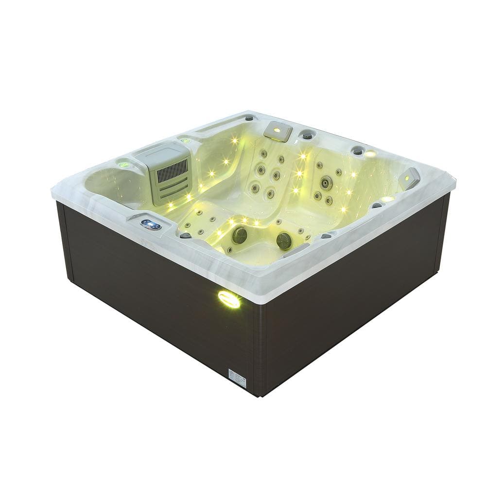 5-Person 54-Jet Premium Acrylic Lounger Spa Standard Hot Tub with 2-Step ladder and LED Waterfall price history on PriceWatchPro