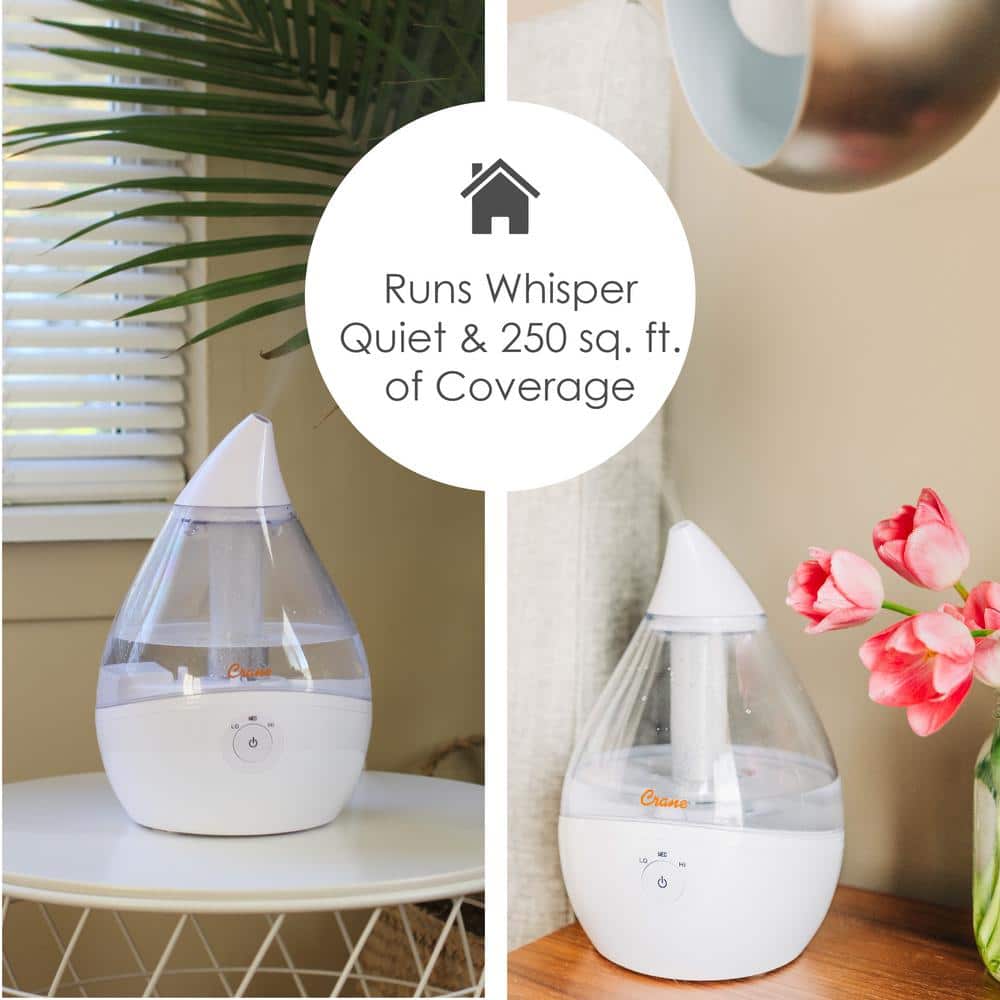 Clear and White Ultrasonic Cool Mist Humidifier with Auto Shutoff
