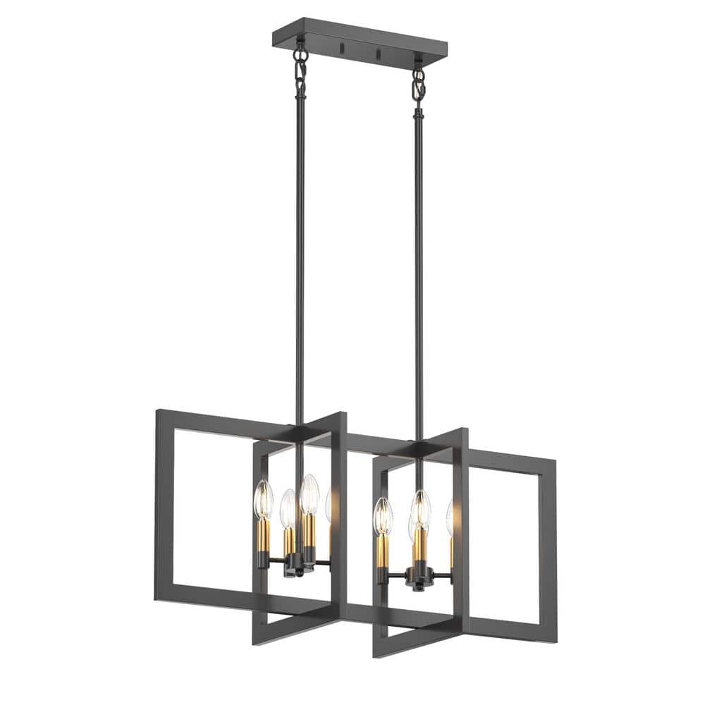 aiwen 31.88 in. 8-Light Modern Linear Chandelier Industrial