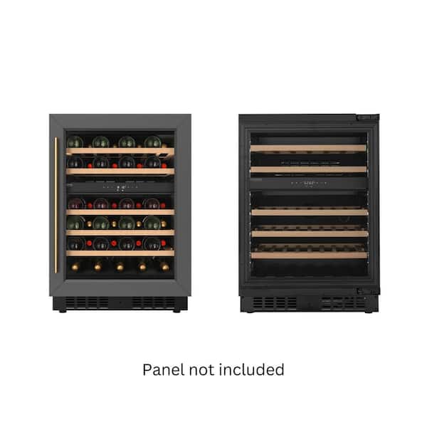 Koolmore Reserve 24 in. Under Counter Panel Ready Dual Zone Built-in Wine Cooler with 45-Bottle Capacity in Black