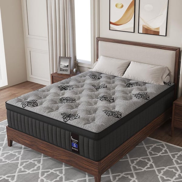 King Size Medium Firm 14 in. Memory Foam Hybrid Mattress with Euro Top, Edge Support and Bed-in-a-Box Mattress