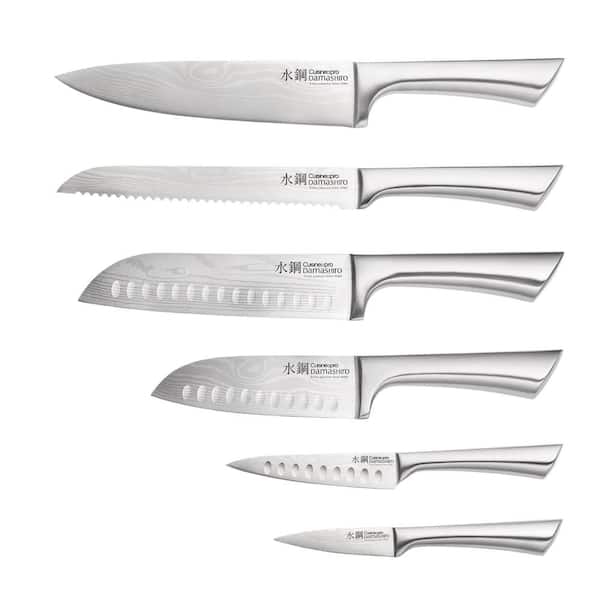 Cuisine::pro DAMASHIRO 7-Piece Stainless Steel Knife Set with Mizu Knife  Block 1029094 - The Home Depot