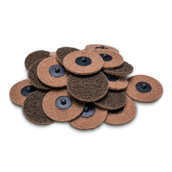 3 in. 60 Grit Aluminum Oxide Sanding Discs for Die Grinder and Power Drill, 25pcs Quick Change Type R Discs