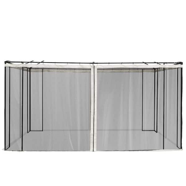 10 ft. x 13 ft. Cream Replacement Mesh Sidewall Netting for Patio Gazebos and Canopy Tents with Zippers (Sidewall Only)