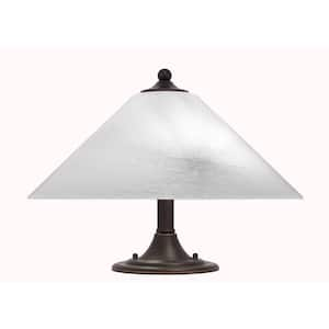 Bristol 11.75 in. 2-Light Dark Granite Semi-Flush with 16 in. White Marble Glass Shade No Bulbs Included