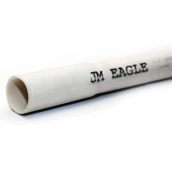 JM EAGLE 1/2 in. x 20 ft. PVC Sch 40 Belled End Pipe