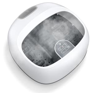 Steam Foot Spa Massager Foot Bath Massager with 3-Heating Levels and Timers in White