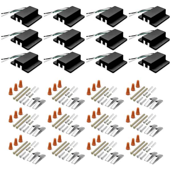 H-Track Floating Canopy, Compatible with Standard H-Type 120V 3-Wire Single Circuit, Track Light Accessory Black 12 Pack