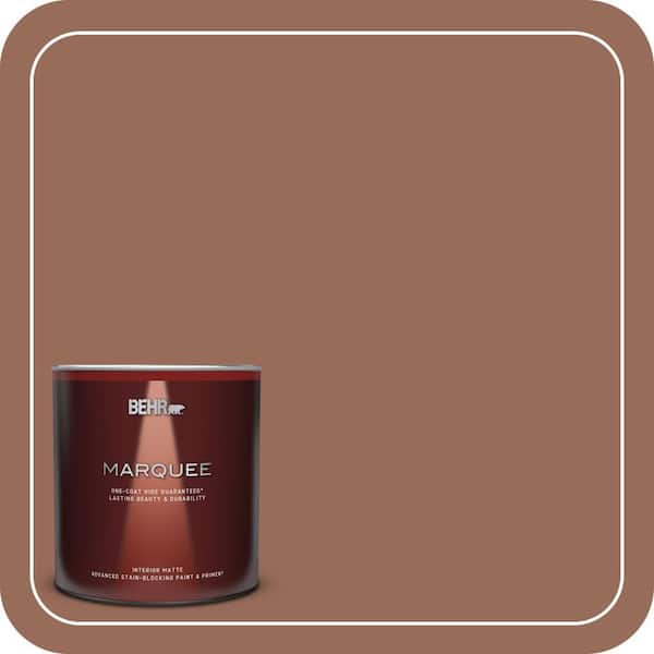 BEHR MARQUEE 1 qt. #S200-6 Timeless Copper One-Coat Hide Matte Interior Paint & Primer