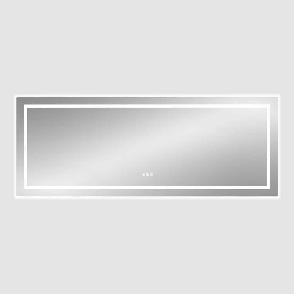 32 in. W x 1.45 in. H Rectangular Frameless Rounded Corners Wall Bathroom Vanity Mirror in White price history on PriceWatchPro