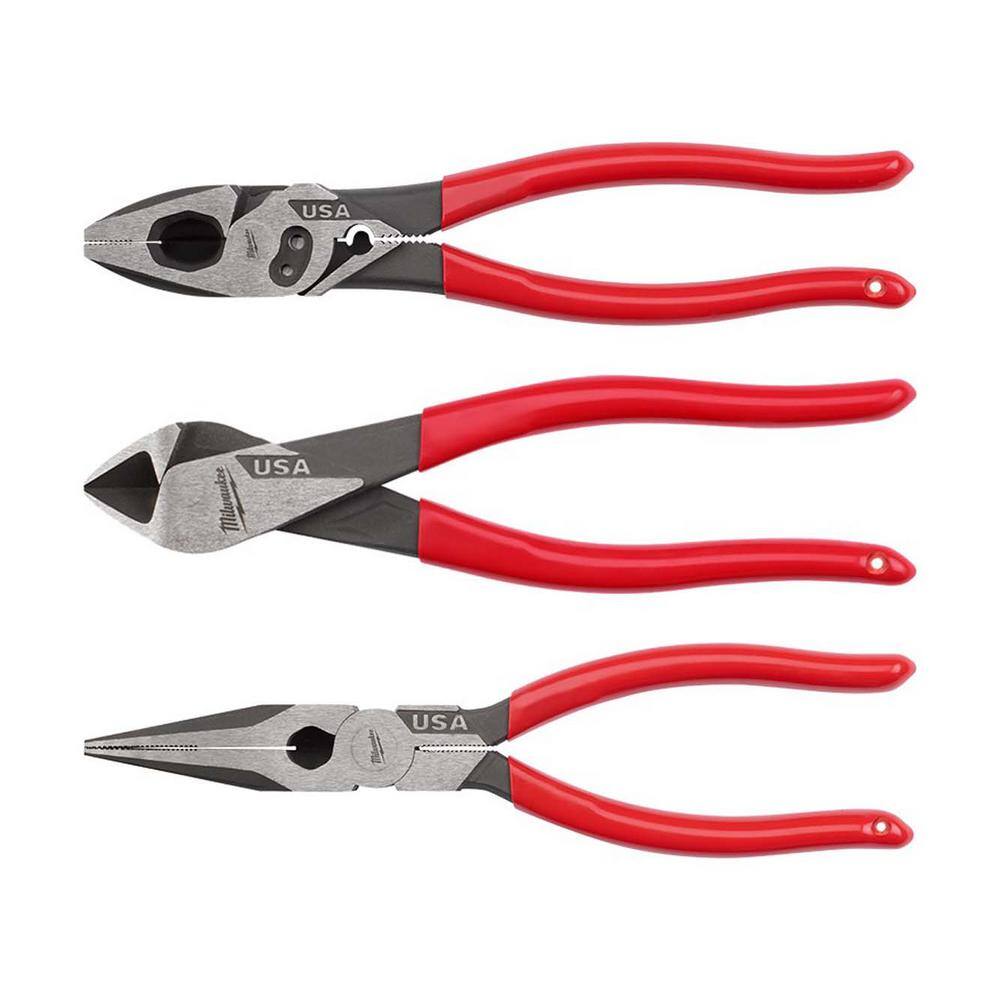 Milwaukee Linesman Plier with Crimper with 8 in. Long Nose Plier and 8