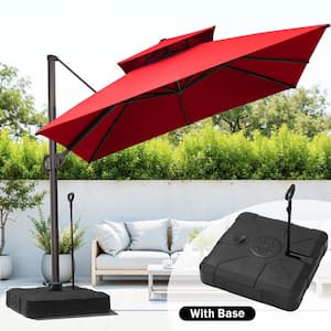 cantilever patio umbrella canada PURPLE LEAF Best Value Rectangle Cantilever Patio Umbrella with Left-Right  Tilt and 360 Swivel