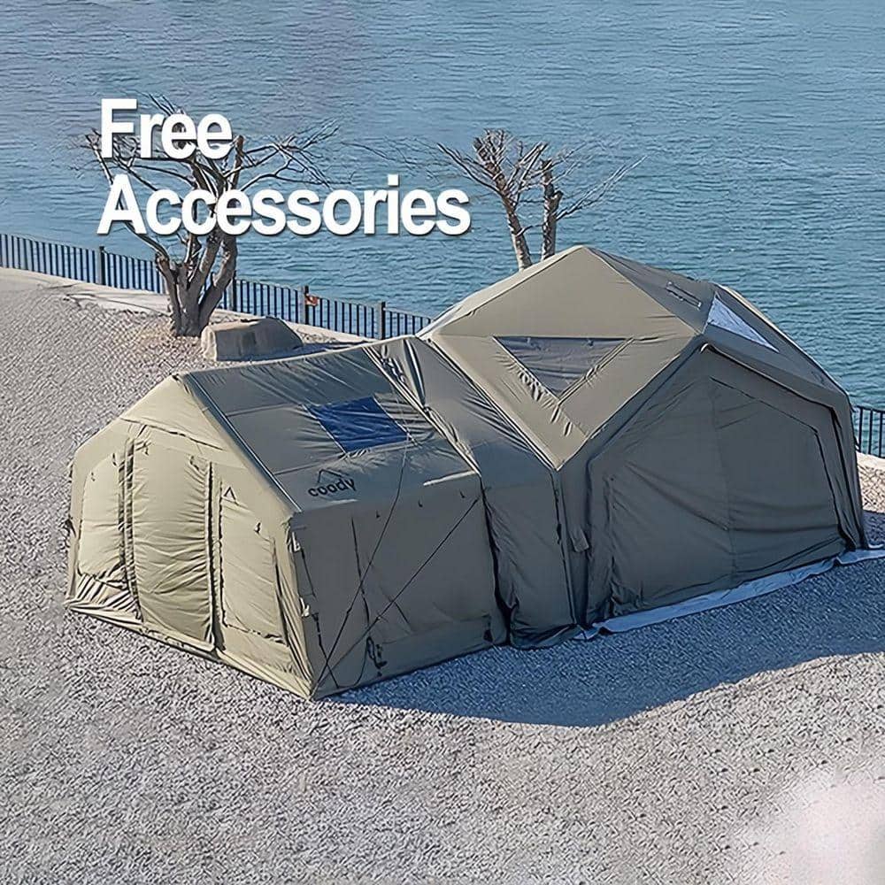 coody 12 ft. x 12 ft. Hub Station Inflatable Tents, Green HD