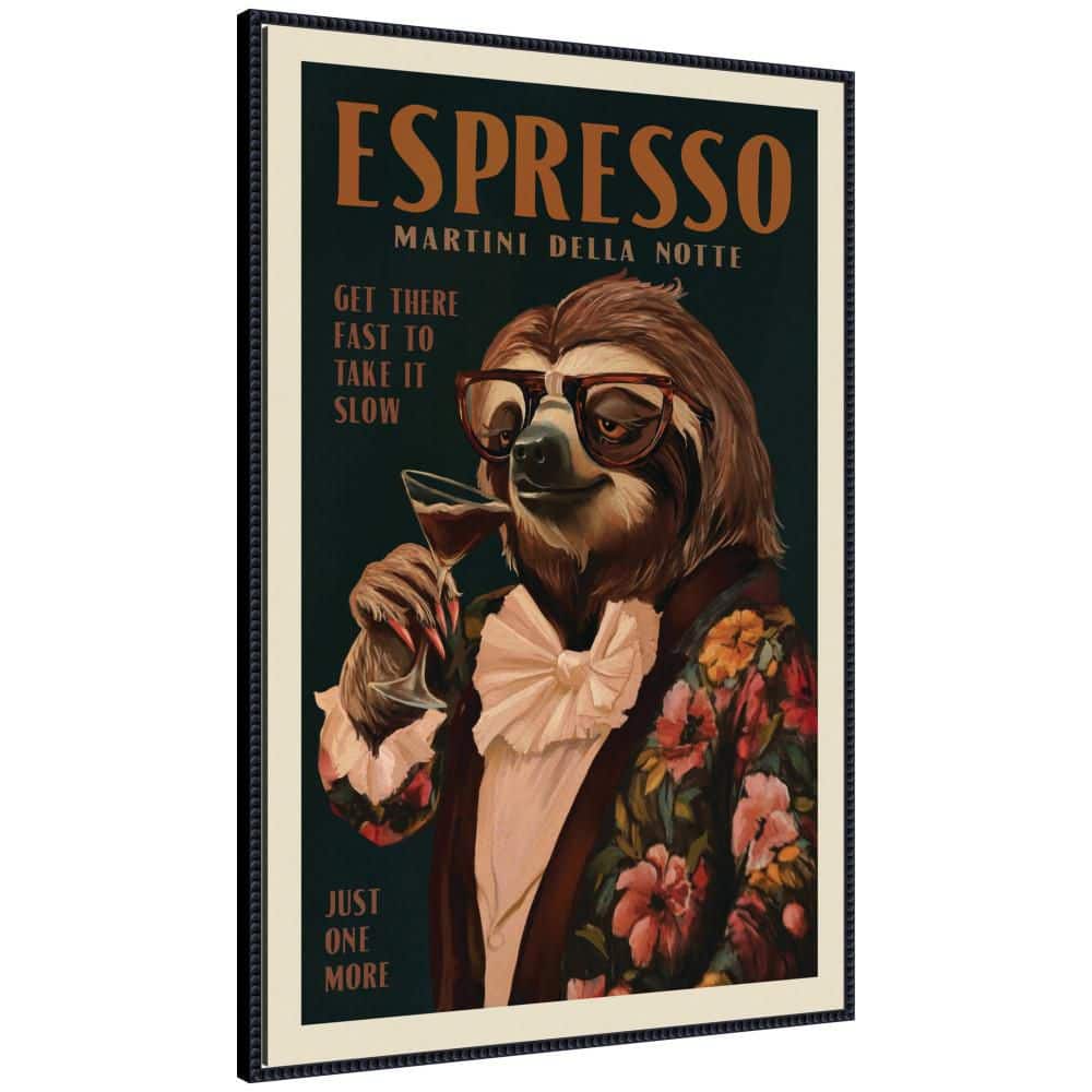 "Sylvie ""WG Espresso Sloth"" by The Whiskey Ginger Beverage Framed Art Print 41 in. x 28 in." price history on PriceWatchPro