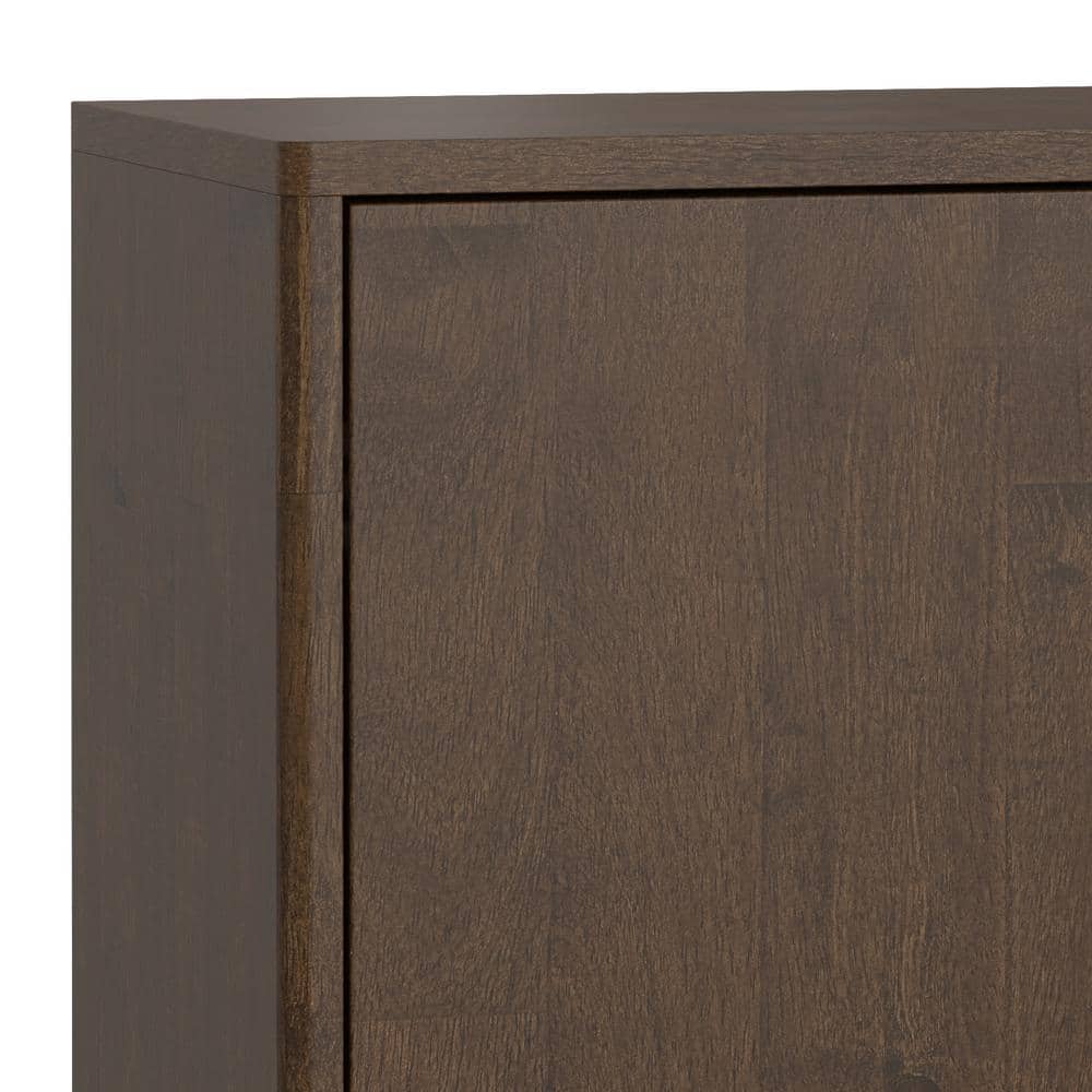 Walnut Brown Solid Hardwood Mid Century Modern Sideboard Cabinet