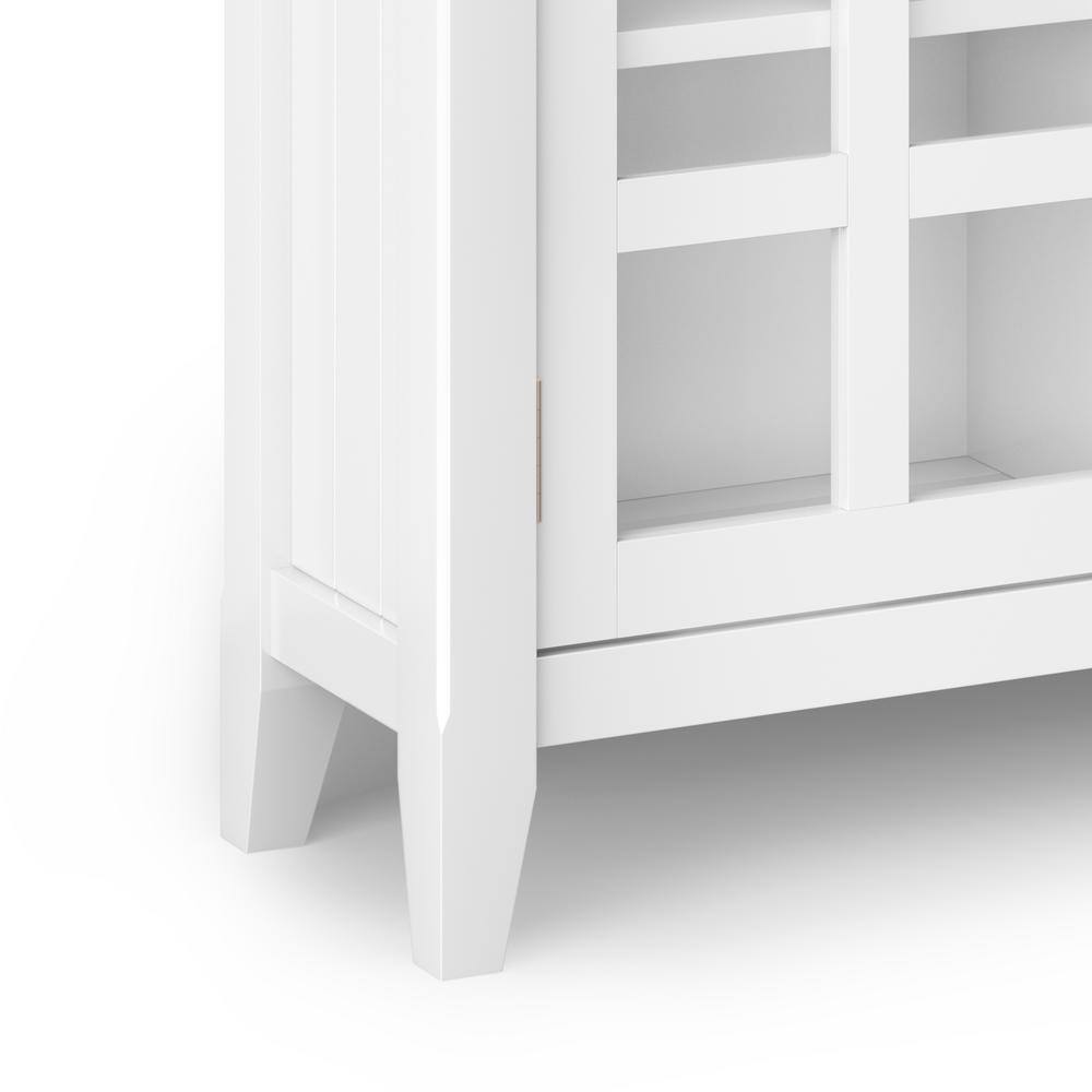 Simpli Home Acadian 36"W Solid Wood 2-Shelf Entryway Storage Cabinet with Glass Doors and 2 Drawers