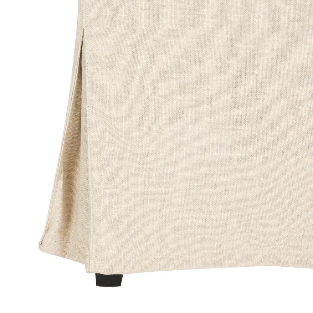Beige Linen Parsons Chairs with Slipcover Set of 2