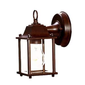 Builder's Choice Collection 1-Light Burled Walnut Outdoor Wall Lantern Sconce