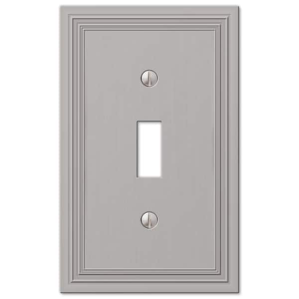 AMERELLE Hallcrest 1 Gang Toggle Metal Wall Plate - Satin Nickel