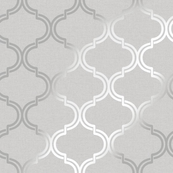HOLDEN Glistening Geometric Grey Non-Pasted Wallpaper (Covers 56 sq. ft.)