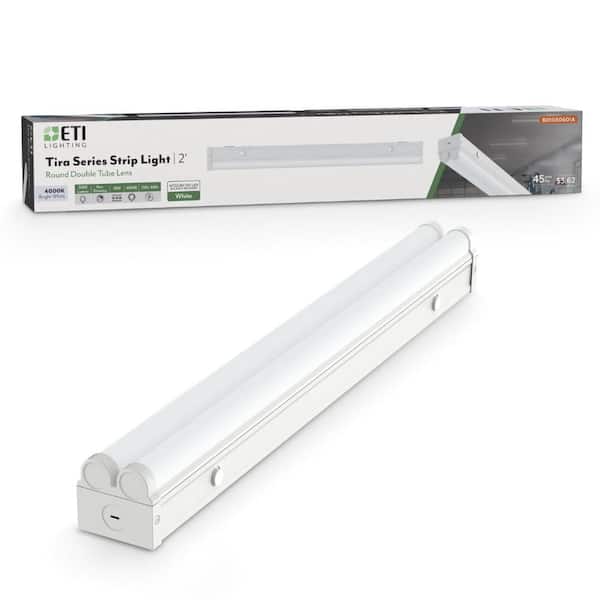 TIRA 2 ft. 30-Watt 2-Light Integrated LED Strip Light Fixture - 4000K Bright White - 3500 Lumens - Garage Light
