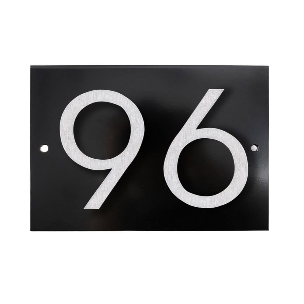 "Horizontal Floating Modern Address Plaque (4"" Numbers-2 Characters)-Black/Brushed Aluminum" price history on PriceWatchPro