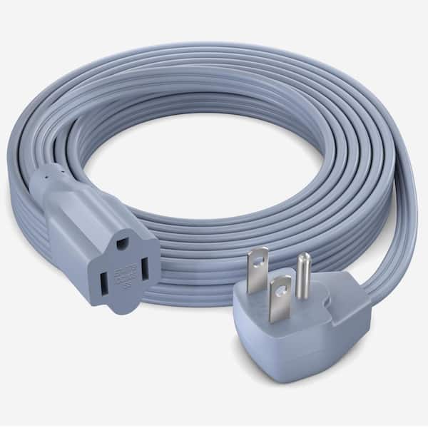 12 ft. 14 / 3 Medium / Heavy Duty Indoor Extension Cord Flat Plug Flat Wire 15 Amp Gray