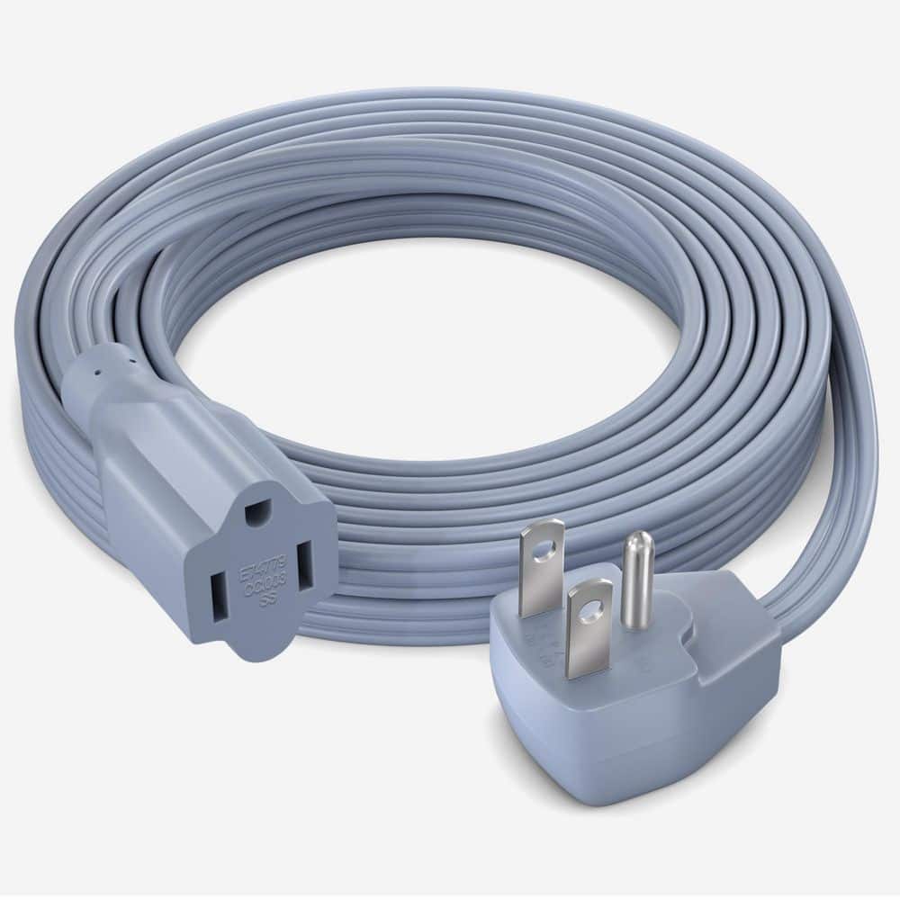 12 ft. 14 / 3 Medium / Heavy Duty Indoor Extension Cord Flat Plug Flat Wire 15 Amp Gray price history on PriceWatchPro