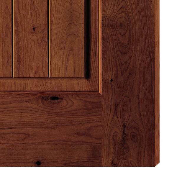 Krosswood Doors 32in.x80in. RH Half Clear Glass RedChestnut Stain