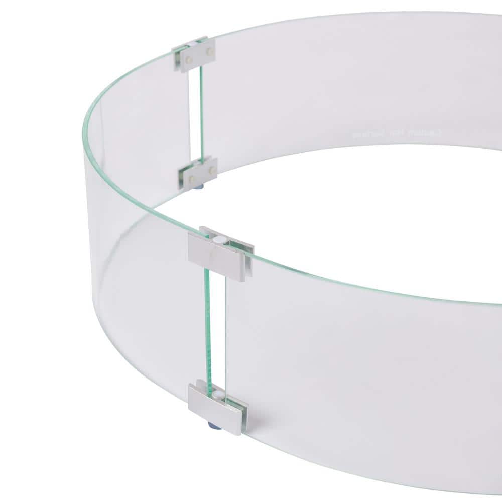 Clear Tempered Glass Wind Guard for Round Fire Pits