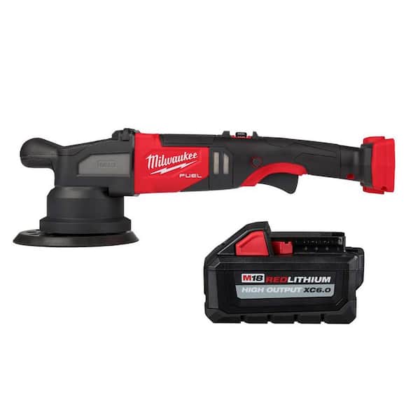 Milwaukee M18 FUEL 18-Volt Lithium-Ion Brushless Cordless 21 mm DA Polisher with 6.0 Ah High Output Battery