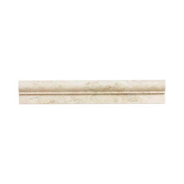 Unbranded Cappuccino Crown Molding 2 in. x 12 in. Honed Marble Wall Tile