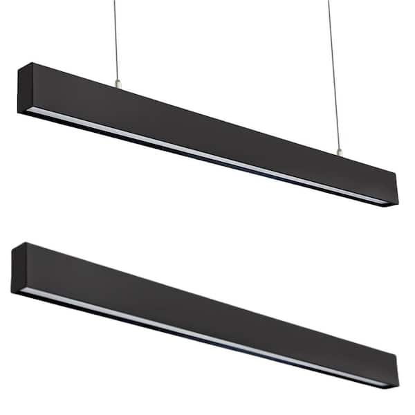 Linkable 4 ft. Linear Pendant Light 50-Watt, 3000K to 5000K Selectable, Dimmable LED Suspended Light for Office, 2-Pack
