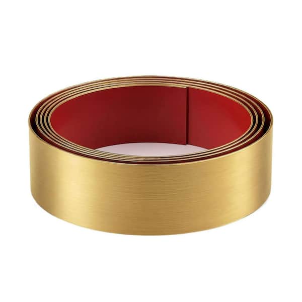 240 in. W x 4 in. D x 0.1 in. H in Gold Toe Kick, Stainless Steel Kick Plate Self Adhesive Metal Kick Plate for Cupboard