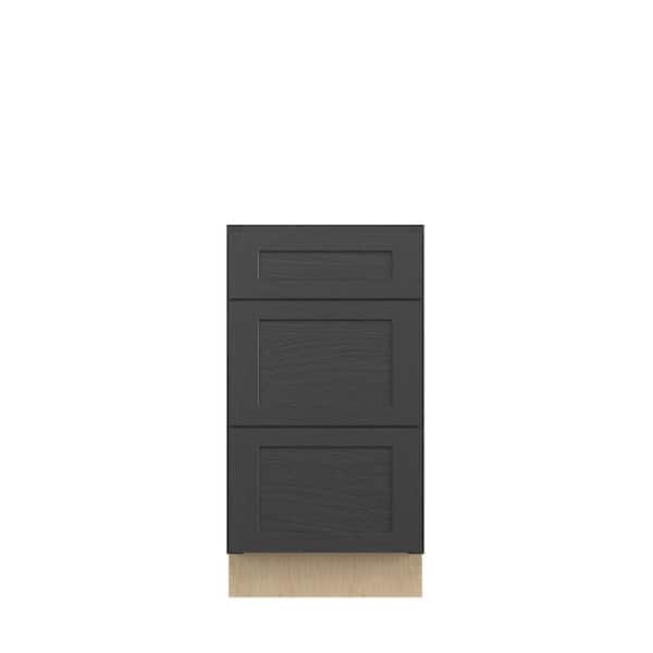 Kunal Kitchens Jamestown Recessed 18 in. W x 34.5 in. H x 21 in. D in Espresso Plywood Assembled Bath Drawer Base Cabinet
