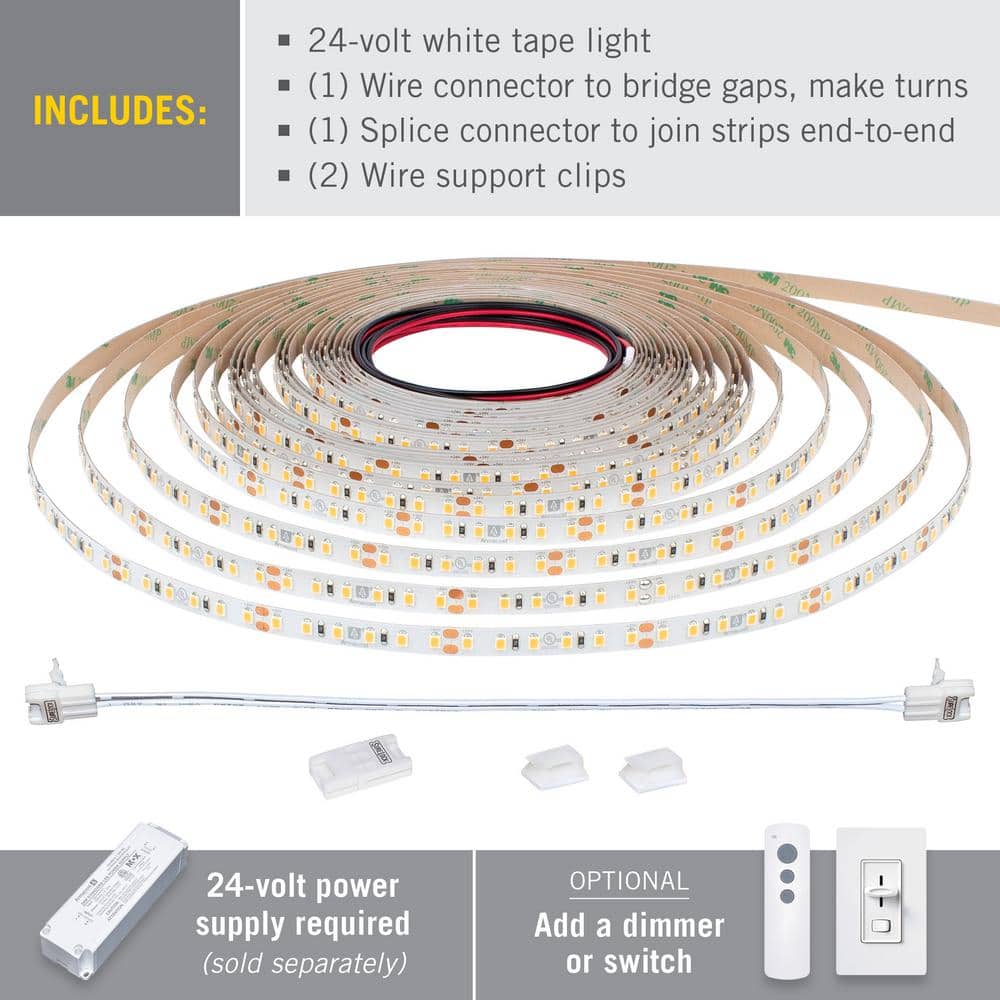 Bright White 32.8-ft LED Tape Light with 120 LEDs per Meter